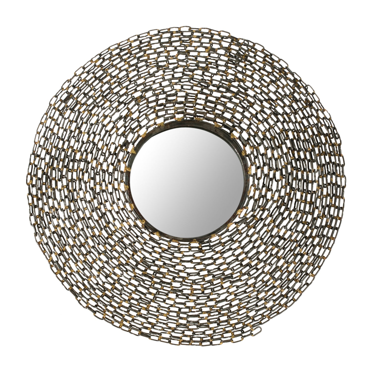 Safavieh Jeweled Chain Natural Wall Mount Round Wall Mirror