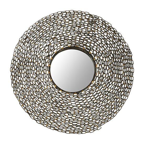Safavieh Jeweled Chain Natural Wall Mount Round Wall Mirror