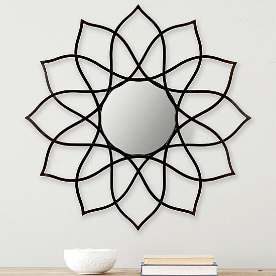 Safavieh Flower Power Bronze Wall Mount Sunburst Wall Mirror
