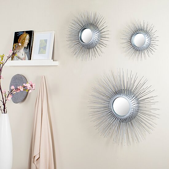 Safavieh Triptych (Set Of 3) Wall Mount Sunburst Wall Mirror