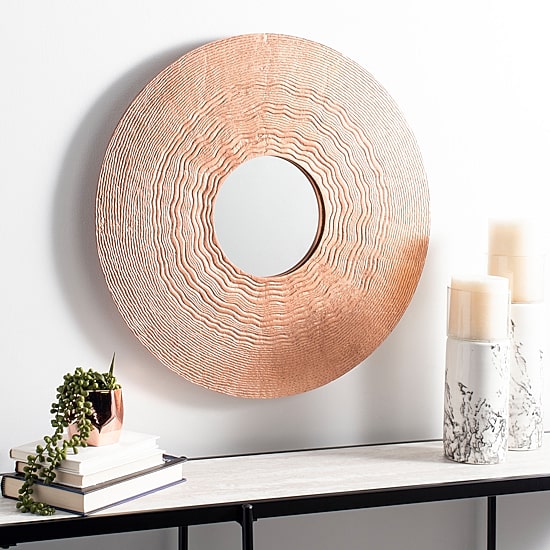 Safavieh Dover Copper Wall Mount Round Wall Mirror