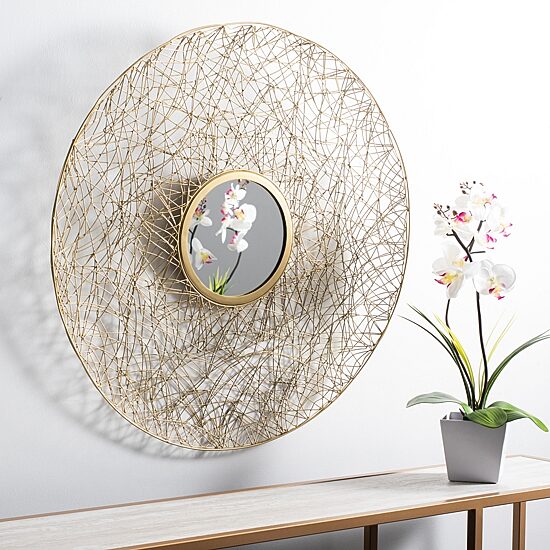 Safavieh Harner Brass Wall Mount Round Wall Mirror