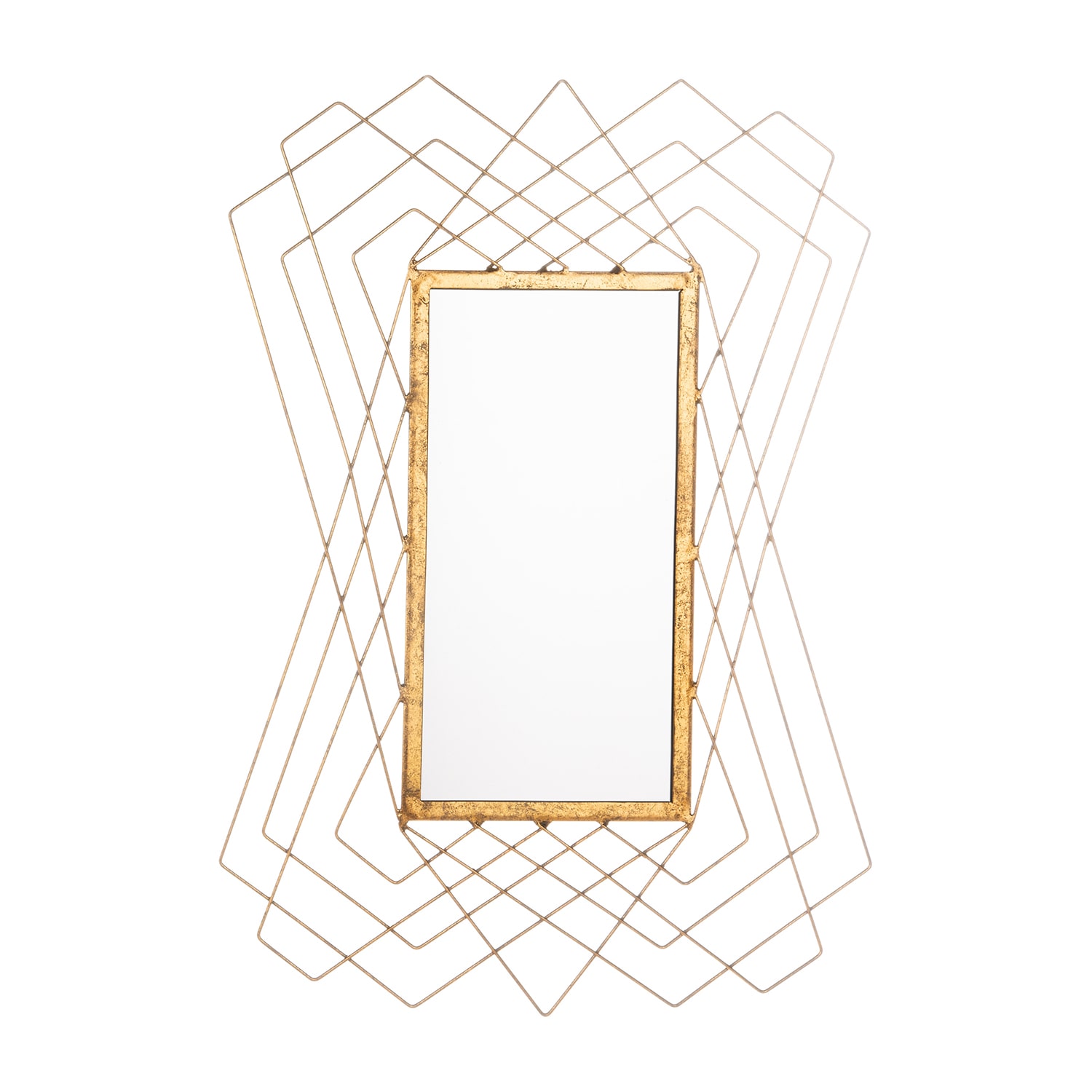 Safavieh Hazelton Gold Foil Wall Mount Rectangular Wall Mirror