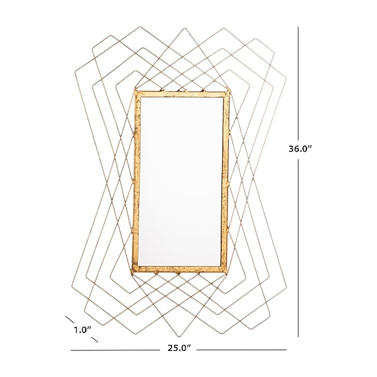 Safavieh Hazelton Gold Foil Wall Mount Rectangular Wall Mirror