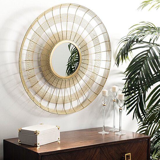 Safavieh Acton Brass Wall Mount Round Wall Mirror