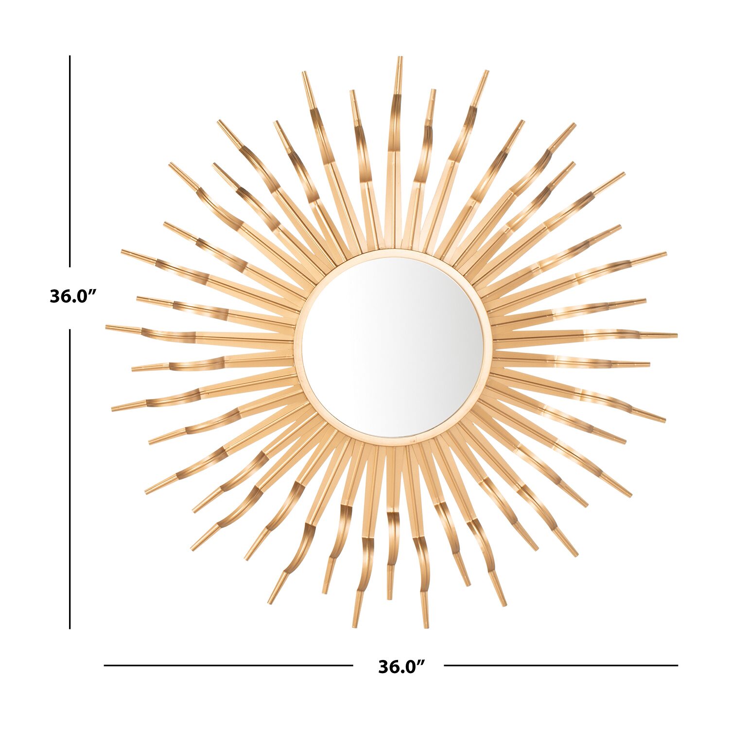 Safavieh Naya Gold Wall Mount Sunburst Wall Mirror