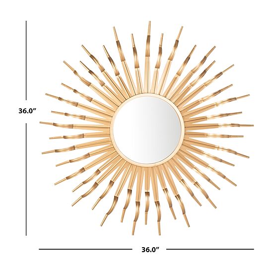 Safavieh Naya Gold Wall Mount Sunburst Wall Mirror