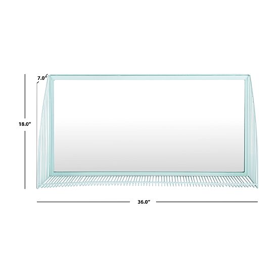 Safavieh Henly Teal Retro Wall Mount Rectangular Wall Mirror