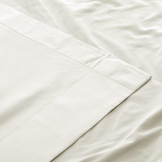 Exclusive Fabrics & Furnishing Solid 100% Cotton Tie Top Light-Filtering Single Curtain Panel
