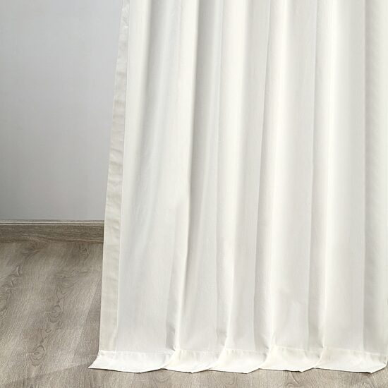 Exclusive Fabrics & Furnishing Solid 100% Cotton Tie Top Light-Filtering Single Curtain Panel