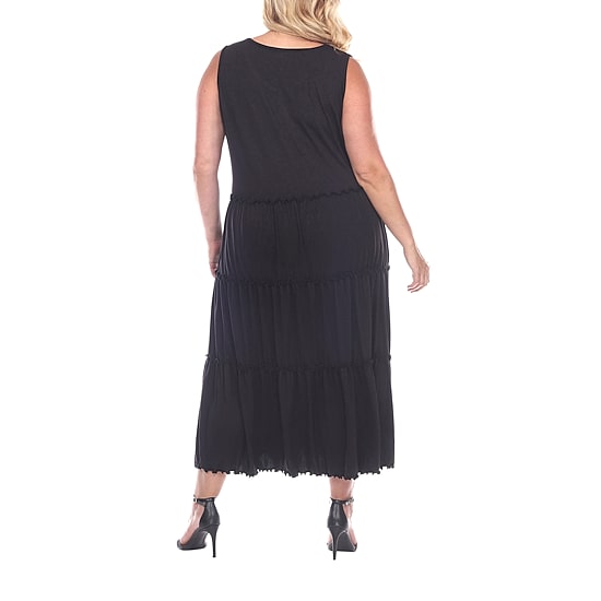 White Mark Womens Plus Midi Scoop Neck Sleeveless Maxi Dress