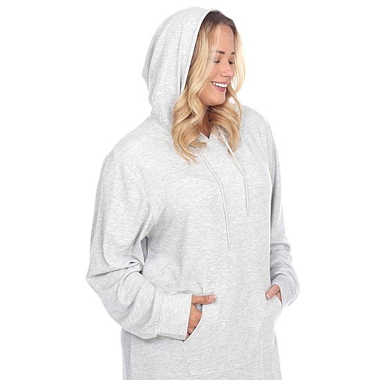 White Mark Womens-Plus Long Sleeve Sweatshirt Dress