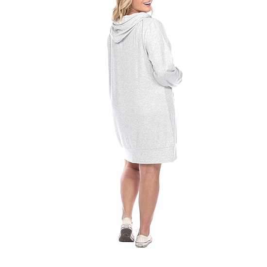 White Mark Womens-Plus Long Sleeve Sweatshirt Dress