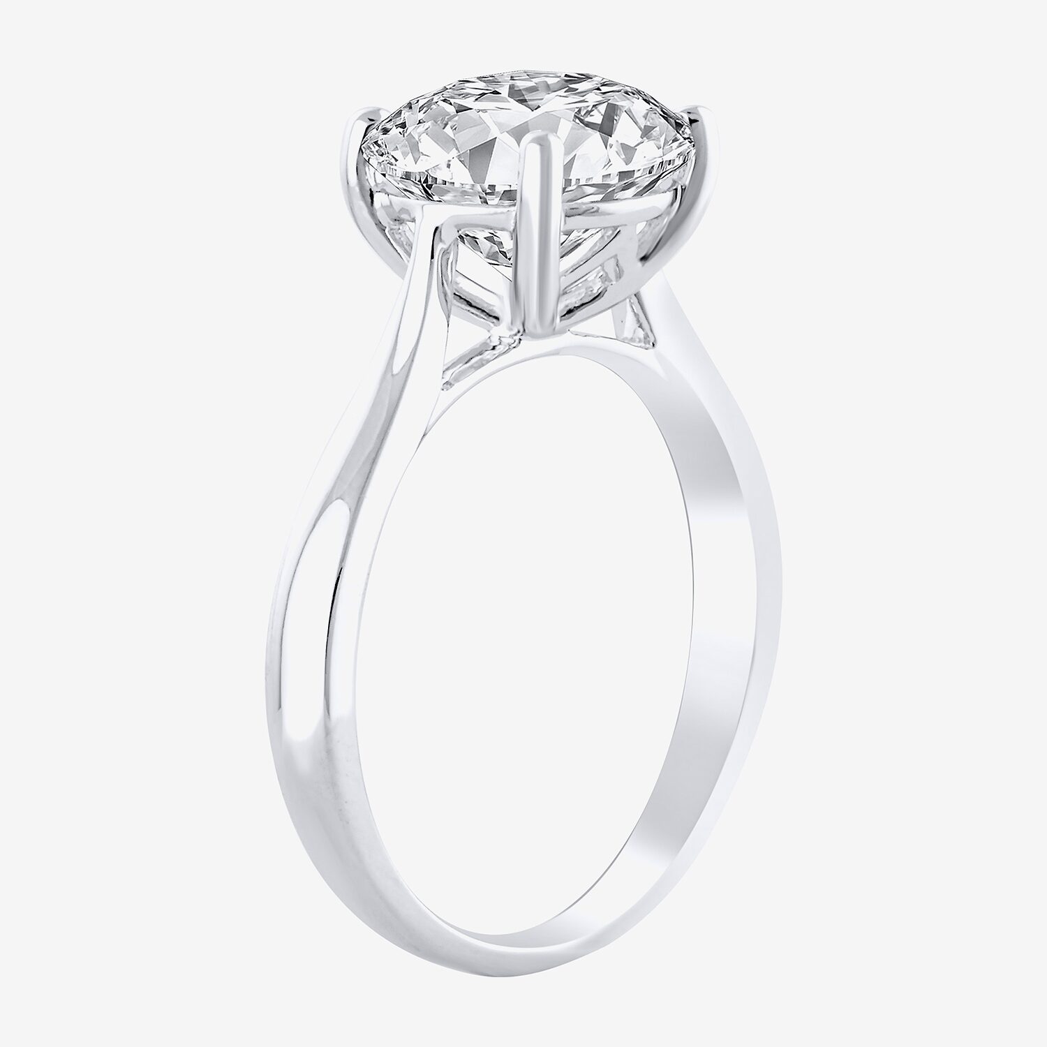 (H-I / Si2) Womens 3 CT. Lab Grown White Diamond 14K Gold Round Solitaire Engagement Ring