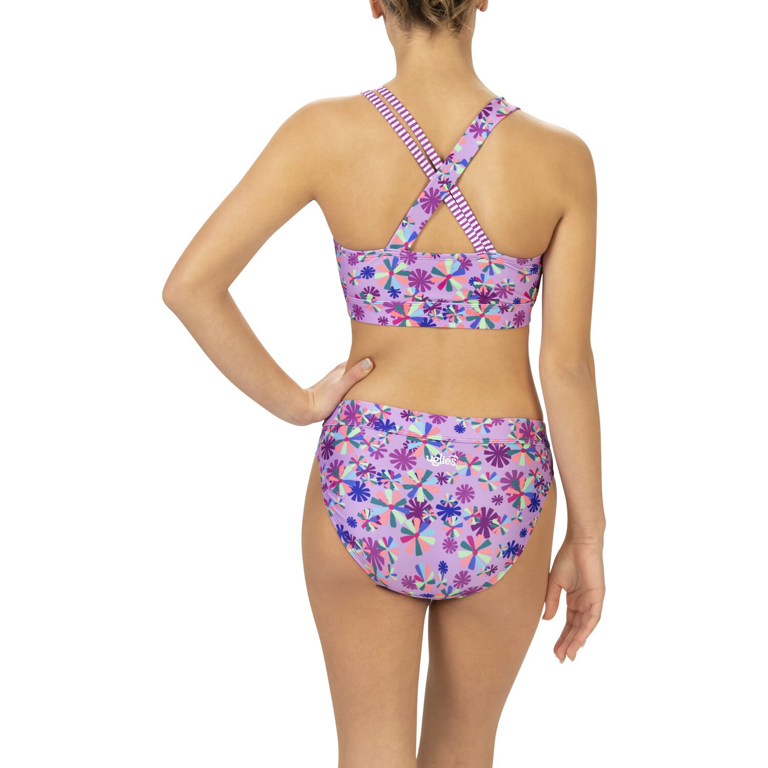 Dolfin Uglies Print Asymetrical Work Out Womens Moderate Coverage One Piece Swimsuit