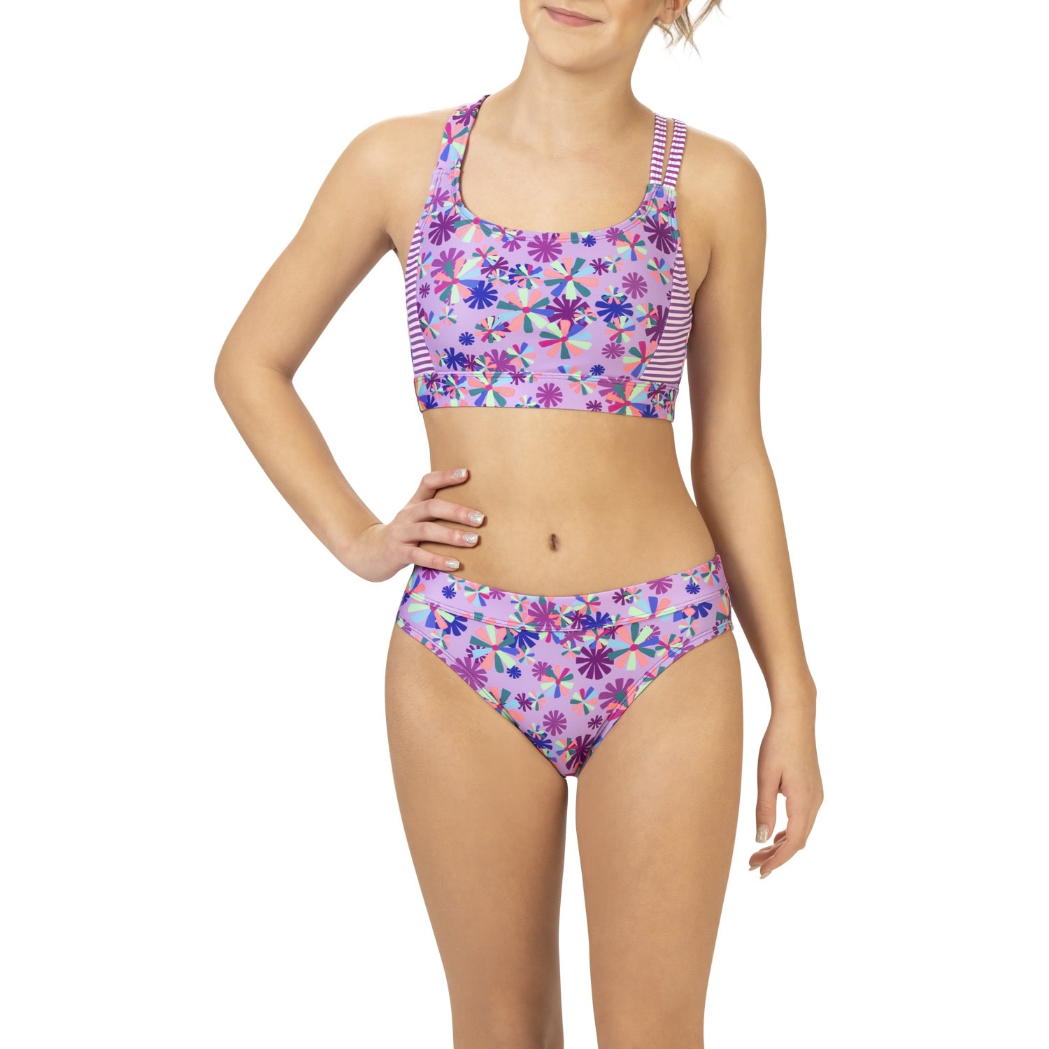 Dolfin Uglies Print Asymetrical Work Out Womens Moderate Coverage One Piece Swimsuit