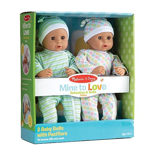 Melissa & Doug Mine To Love - Sebastian & Sofia Twins Doll, One Size, Multiple Colors