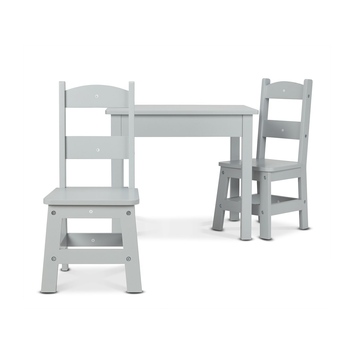 Melissa & Doug Wooden Table & Chairs (Gray)