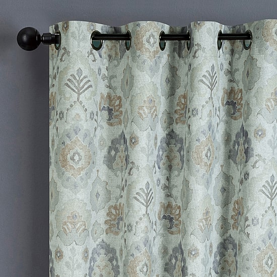 Max Blackout Baylor Print Grommet Top Energy Saving 100% Blackout Single Curtain Panel