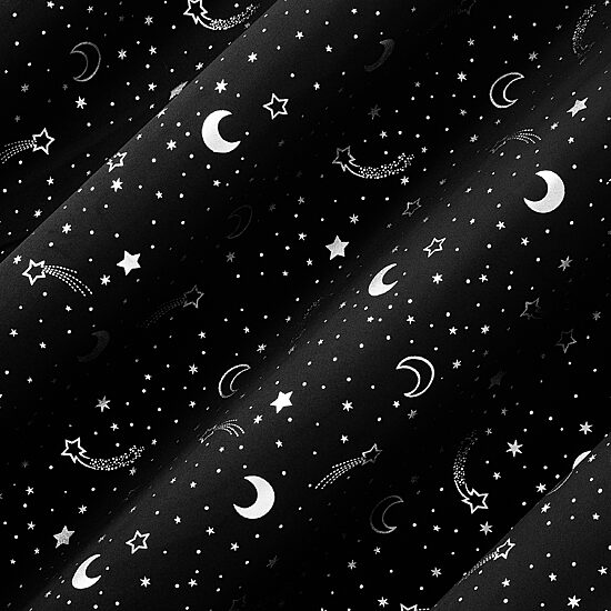 Sun Zero Lights Out Stars Portable Suction Cup 100% Blackout Single Curtain Panel