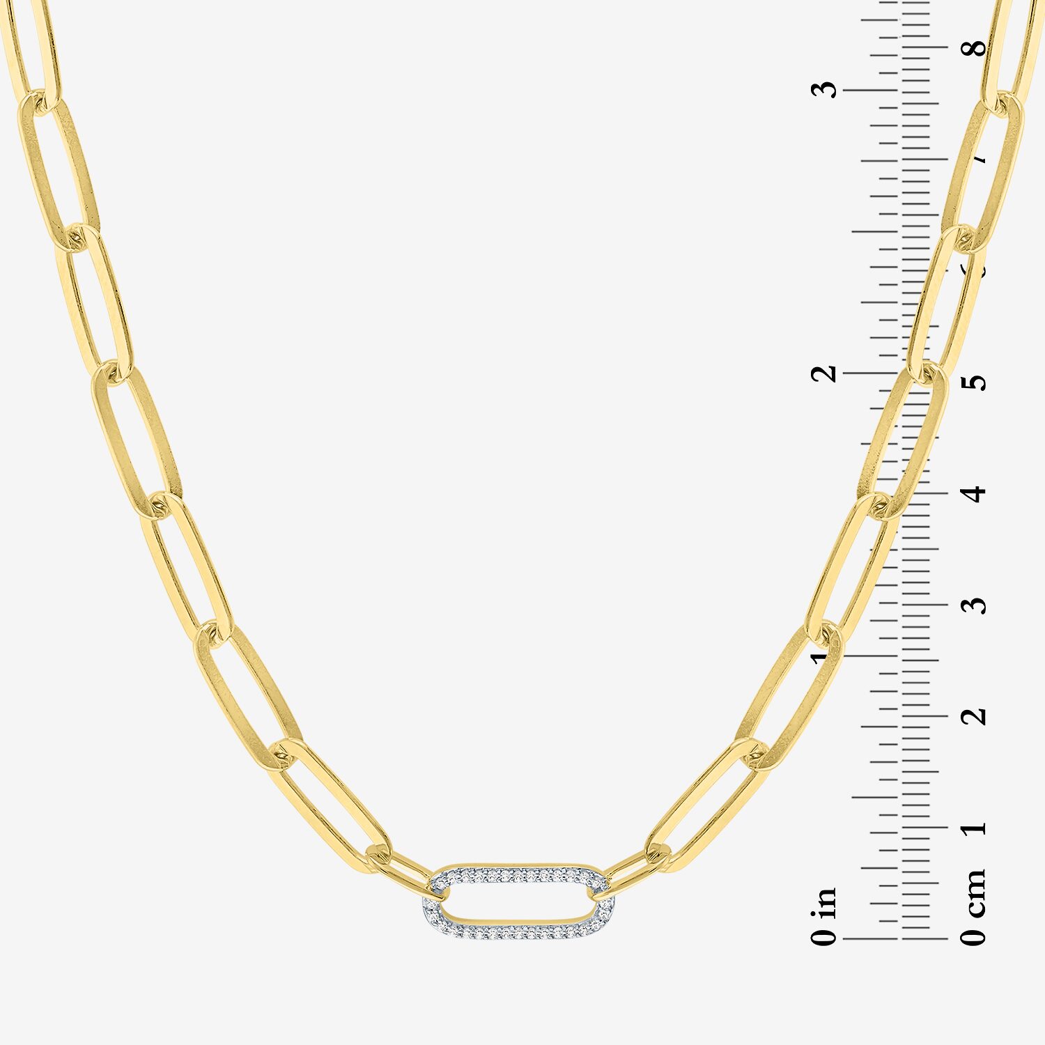 (G-H / I1-I2) Womens 1/10 CT. T.W. Lab Grown White Diamond 14K Gold Over Silver Paperclip 18 Inch Pendant Necklace