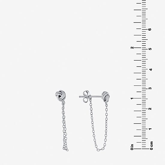 Silver Treasures Sterling Silver Knot Drop Earrings