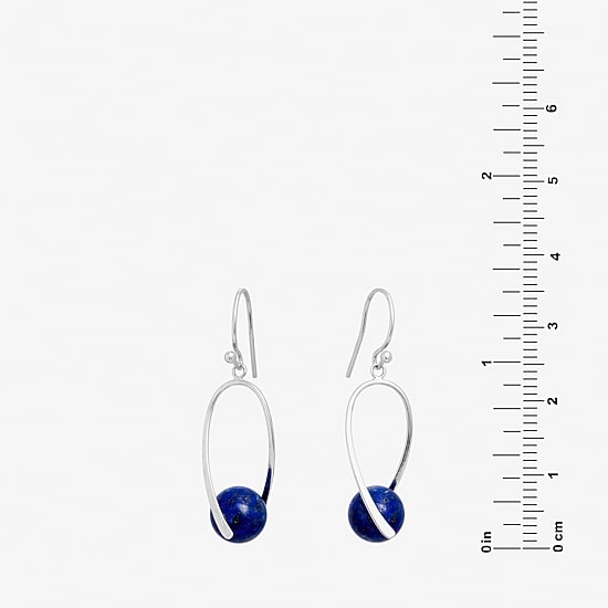 Silver Treasures Genuine Stone Bead Womens Sterling Silver Drop Earrings