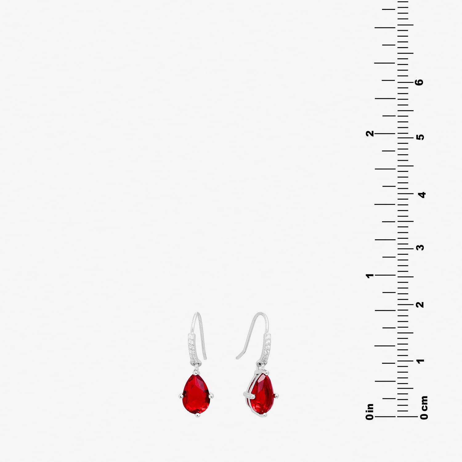 Silver Treasures Womens Crystal Sterling Silver Drop Earrings