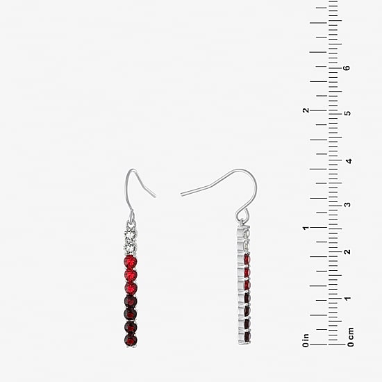 Sparkle Allure Womens Blue Crystal Pure Silver Over Brass Drop Earrings