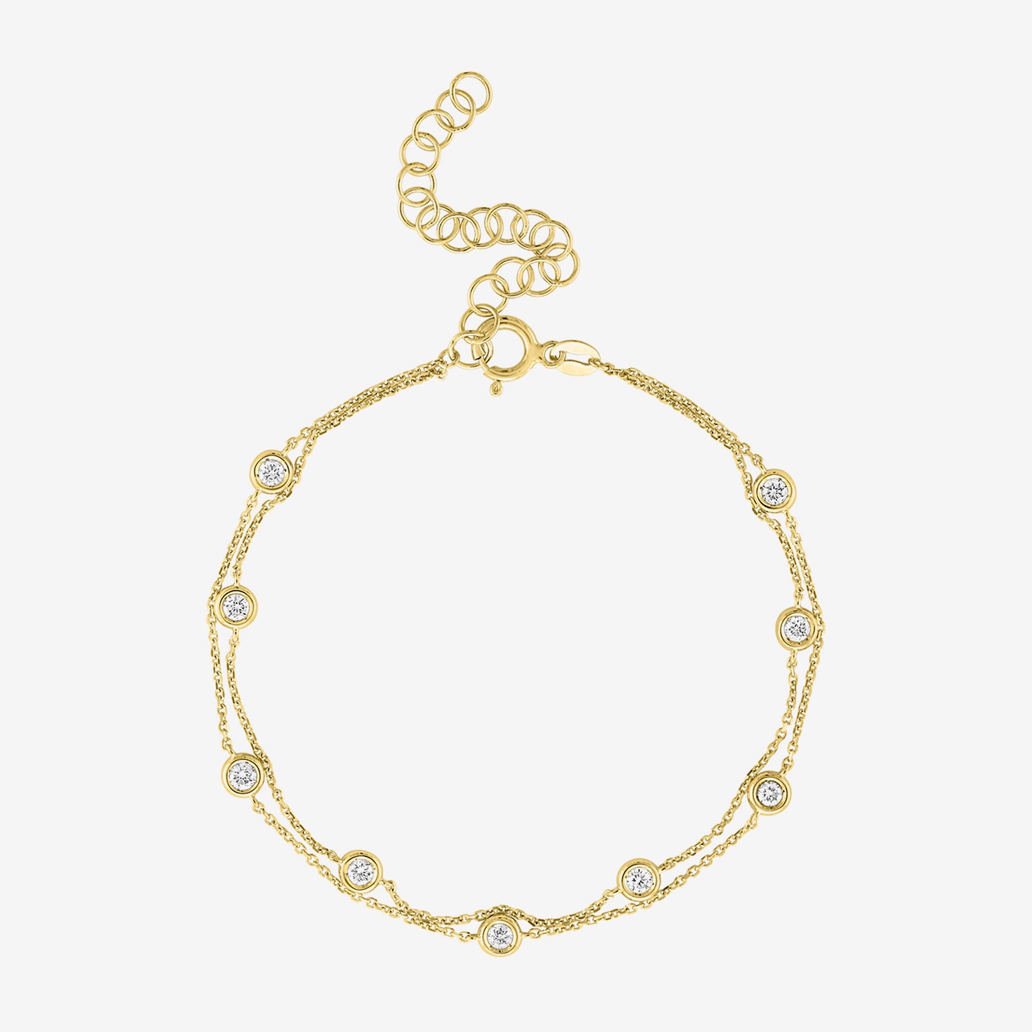 Diamond Addiction (G-H / Si2-I1) 10K Gold 8 Inch Cable Chain Bracelet