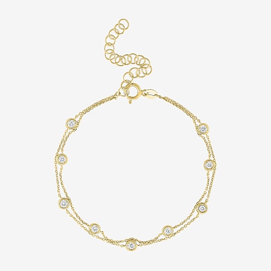 Diamond Addiction (G-H / Si2-I1) 10K Gold 8 Inch Cable Chain Bracelet