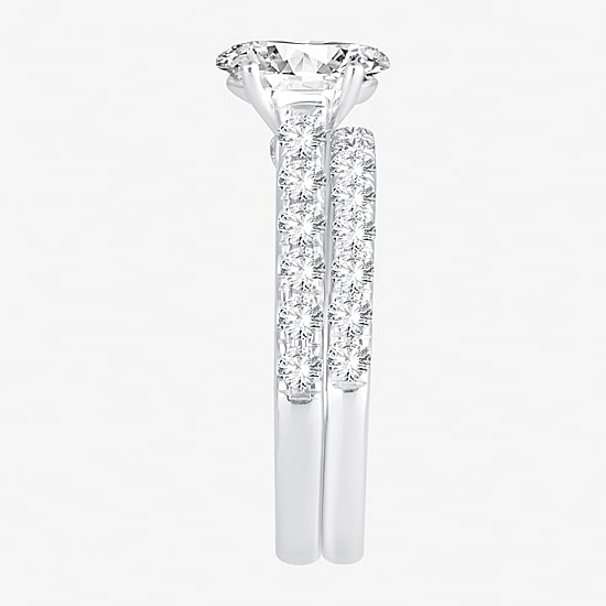 Signature By Modern Bride (H-I / Si1-Si2) Womens 2 CT. T.W. Lab Grown White Diamond 10K Gold Oval Bridal Set