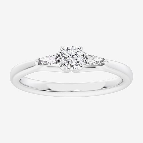 Modern Bride (g-h / Si1-si2) Womens 1/3 Ct. T.w. Lab Grown White Diamond Sterling Silver Side Stone 3-stone Promi
