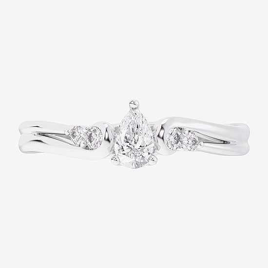 (G-H / Si1-Si2) Womens 1/3 CT. T.W. Lab Grown White Diamond Sterling Silver Side Stone 3-Stone Promise Ring