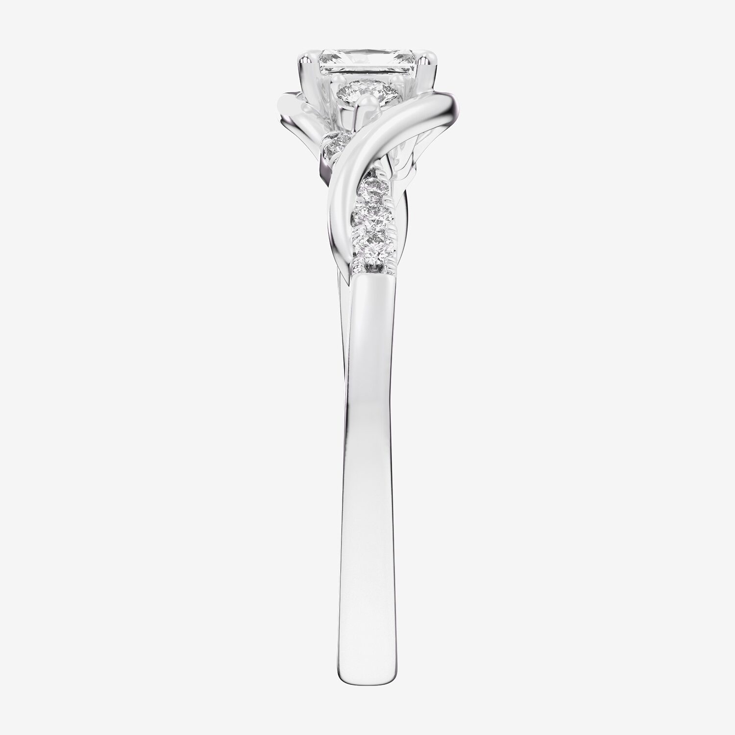 (G-H / Si1-Si2) Womens 1/3 CT. T.W. Lab Grown White Diamond Sterling Silver Side Stone 3-Stone Promise Ring