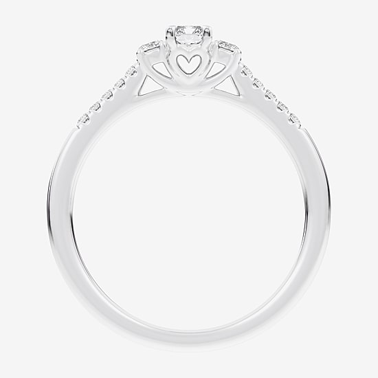 (G-H / Si1-Si2) Womens 1/3 CT. T.W. Lab Grown White Diamond Sterling Silver Side Stone 3-Stone Promise Ring