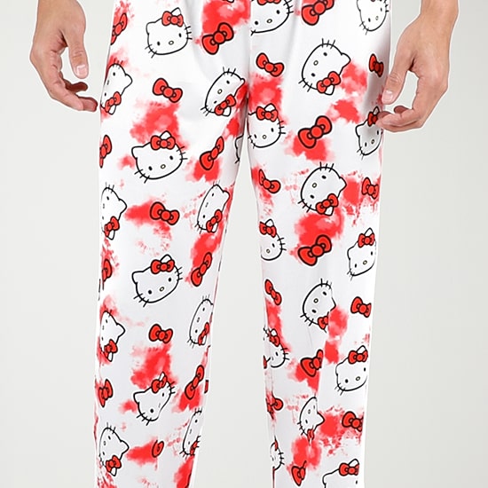 Womens Plush Hello Kitty Pajama Pants