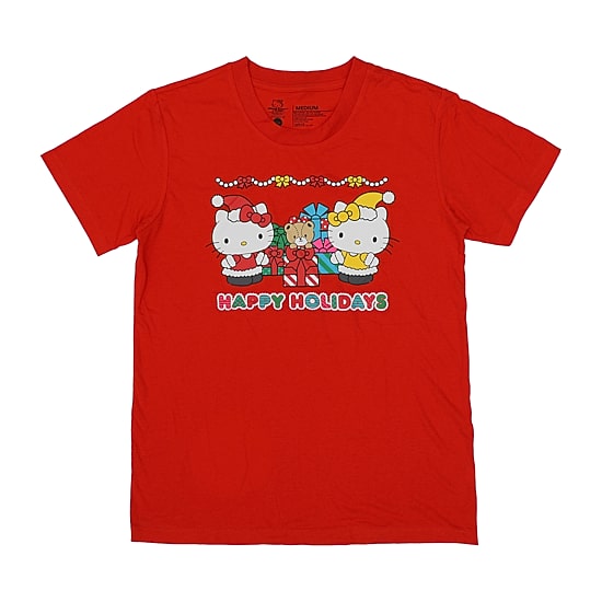 Womens Hello Kitty Plush Crew Neck Short Sleeve 2-pc. Pajama Set