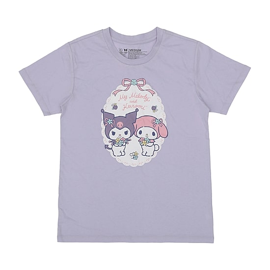 Womens Kuromi Plush Crew Neck Short Sleeve 2-pc. Pajama Set