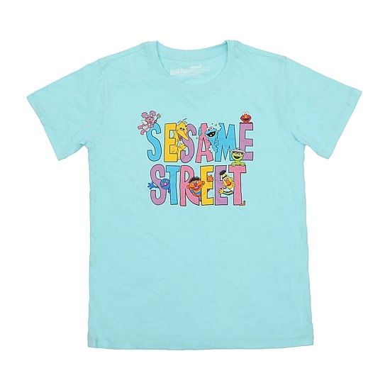 Womens Sesame Street Plush Crew Neck Short Sleeve 2-pc. Pajama Set