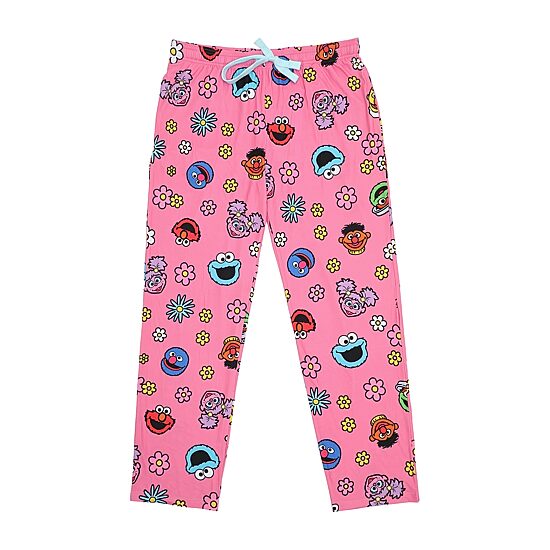 Womens Sesame Street Plush Crew Neck Short Sleeve 2-pc. Pajama Set