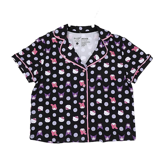 Womens Hello Kitty Plush Crew Neck Short Sleeve 2-pc. Pajama Set