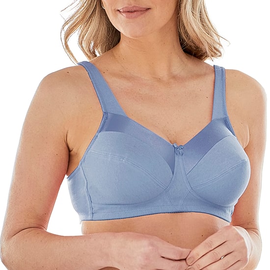 Bestform Satin Trim Wireless Cotton Bra with Unlined Cups-5006715