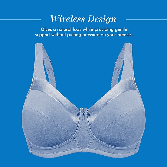 Bestform Satin Trim Wireless Cotton Bra with Unlined Cups-5006715