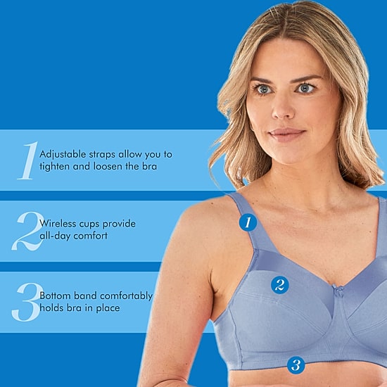 Bestform Satin Trim Wireless Cotton Bra with Unlined Cups-5006715