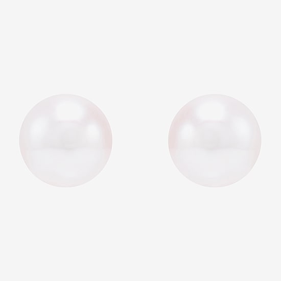 Certified Sofia™ 10K Gold 6-6.5mm Cultured Freshwater Pearl Stud Earrings