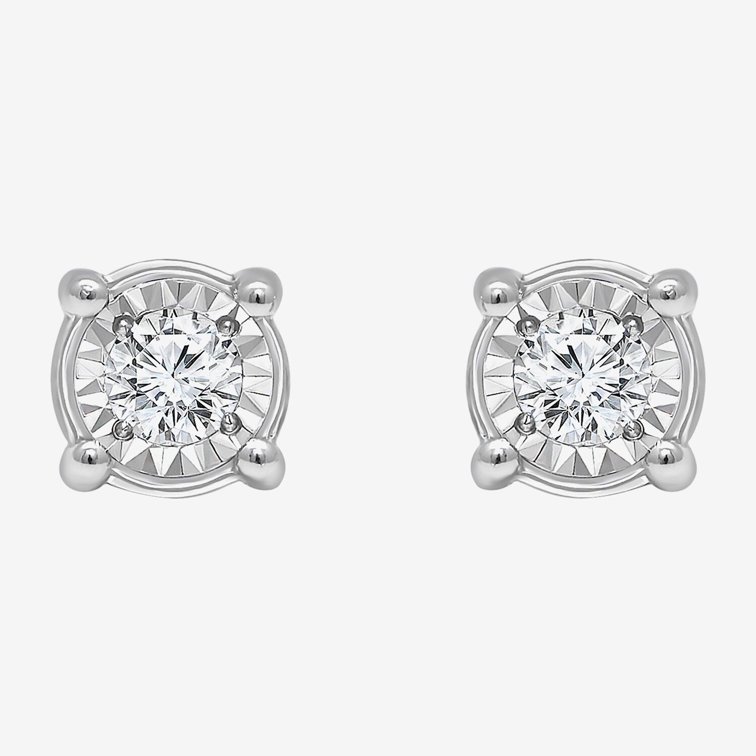 TruMiracle 1/2 CT. T.W. Natural Diamond 10K or 14K Gold Round Stud Earrings