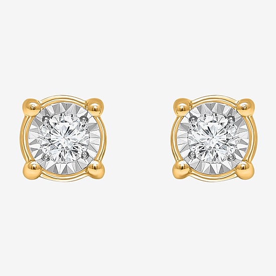 TruMiracle 1/2 CT. T.W. Natural Diamond 10K or 14K Gold Round Stud Earrings