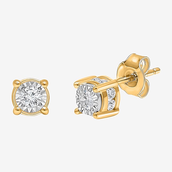 TruMiracle 1/2 CT. T.W. Natural Diamond 10K or 14K Gold Round Stud Earrings