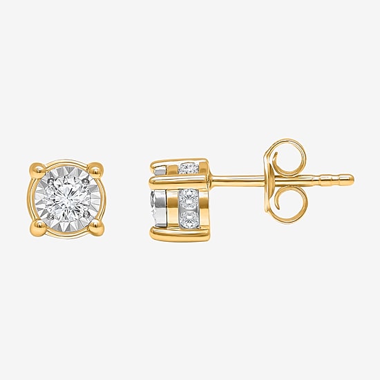 TruMiracle 1/2 CT. T.W. Natural Diamond 10K or 14K Gold Round Stud Earrings